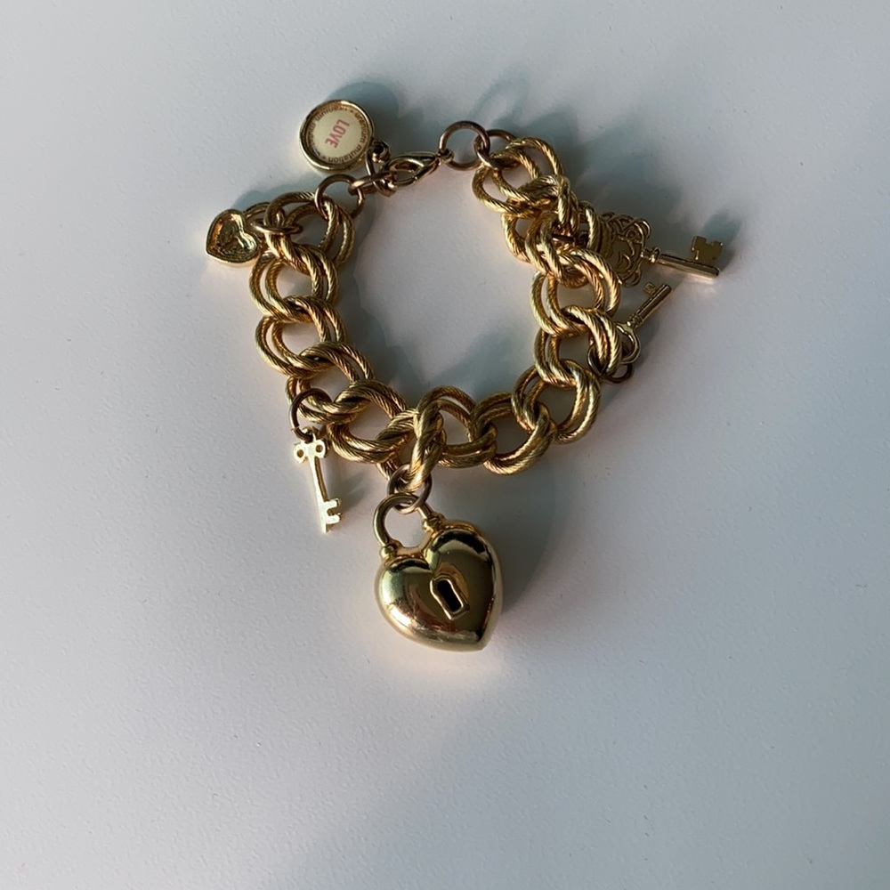 Bracelet- gold chain with charms